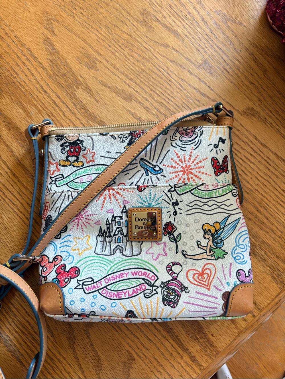 Dooney & Bourke White Multicolor Disney Character Crossbody Bag